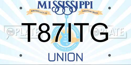 T87ITG Mississippi License Plate