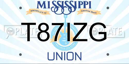 T87IZG Mississippi License Plate