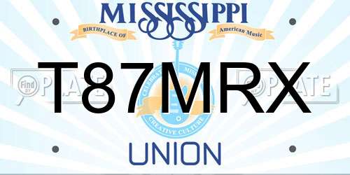 T87MRX Mississippi License Plate