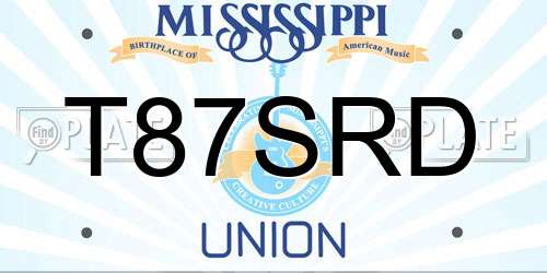 T87SRD Mississippi License Plate
