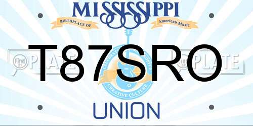T87SRO Mississippi License Plate
