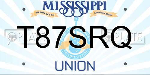 T87SRQ Mississippi License Plate