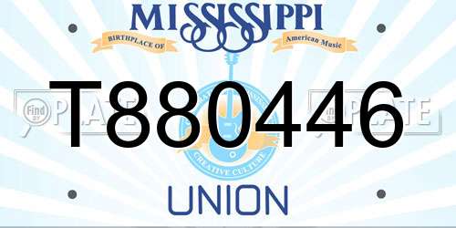T880446 Mississippi License Plate