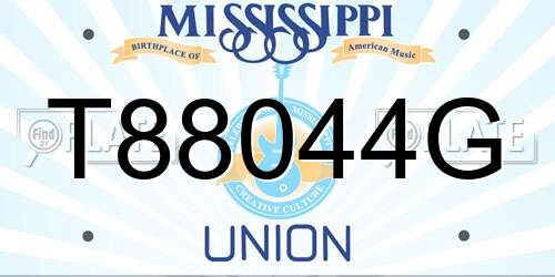 T88044G Mississippi License Plate