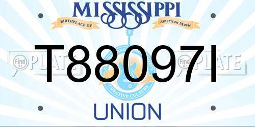 T88097I Mississippi License Plate