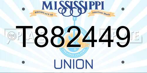 T882449 Mississippi License Plate