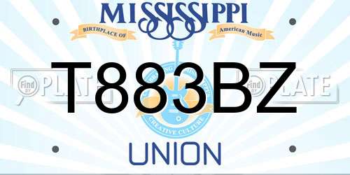 T883BZ Mississippi License Plate
