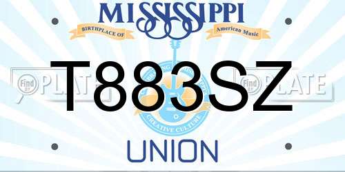 T883SZ Mississippi License Plate
