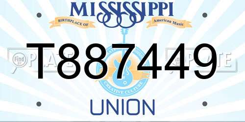 T887449 Mississippi License Plate