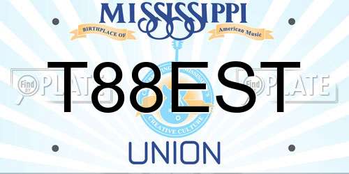 T88EST Mississippi License Plate