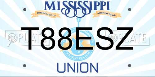 T88ESZ Mississippi License Plate