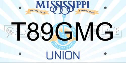 T89GMG Mississippi License Plate