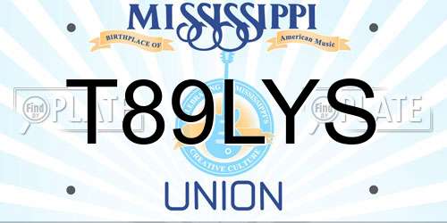 T89LYS Mississippi License Plate
