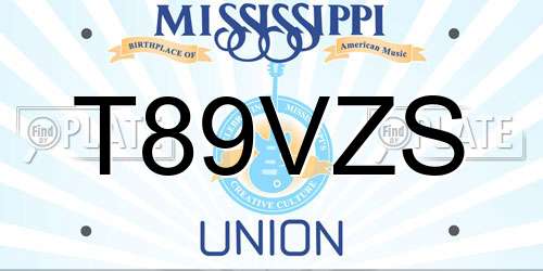 T89VZS Mississippi License Plate