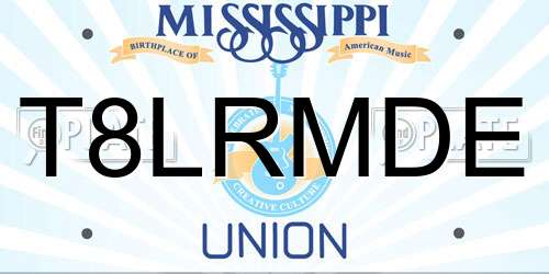 T8LRMDE Mississippi License Plate