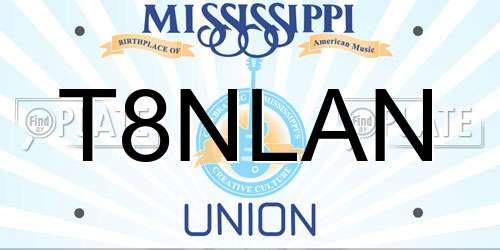 T8NLAN Mississippi License Plate