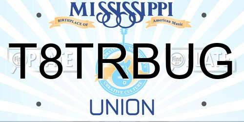 T8TRBUG Mississippi License Plate