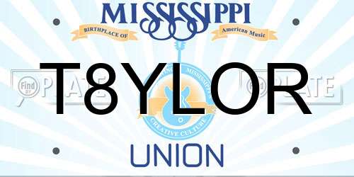 T8YLOR Mississippi License Plate