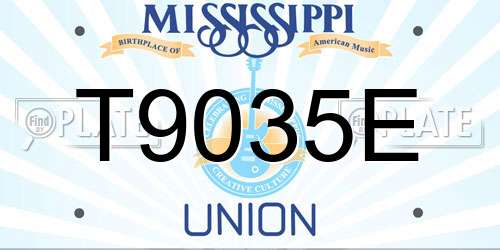 T9035E Mississippi License Plate