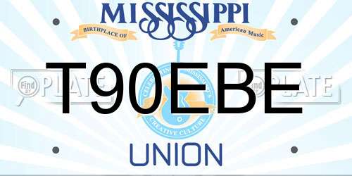 T90EBE Mississippi License Plate