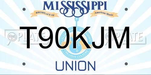 T90KJM Mississippi License Plate