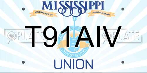 T91AIV Mississippi License Plate