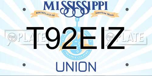 T92EIZ Mississippi License Plate