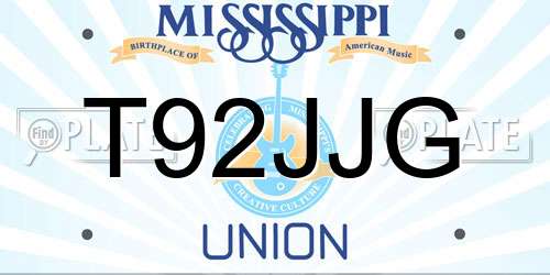 T92JJG Mississippi License Plate