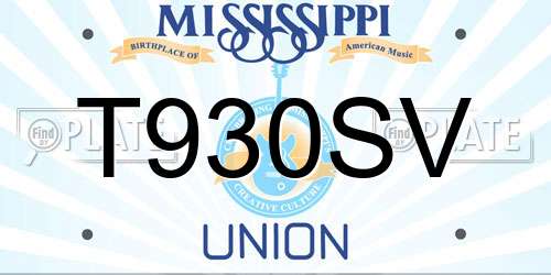 T930SV Mississippi License Plate