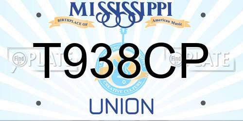 T938CP Mississippi License Plate
