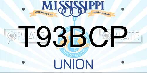T93BCP Mississippi License Plate