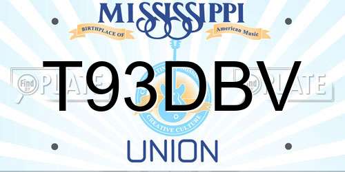 T93DBV Mississippi License Plate