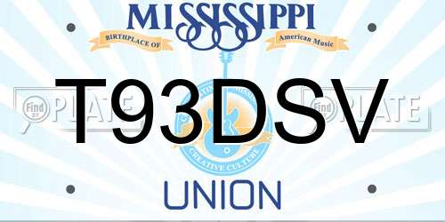 T93DSV Mississippi License Plate
