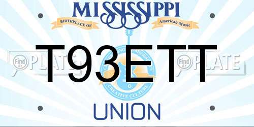 T93ETT Mississippi License Plate