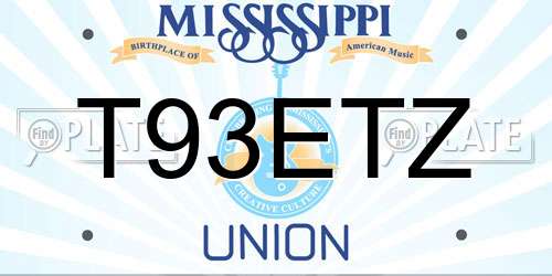 T93ETZ Mississippi License Plate