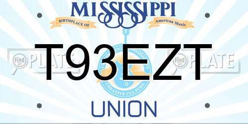 T93EZT Mississippi License Plate