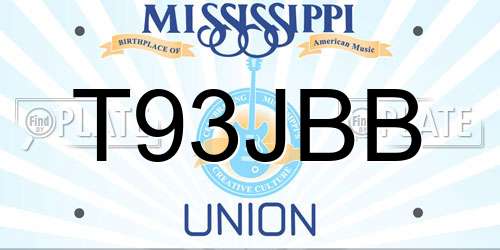 T93JBB Mississippi License Plate