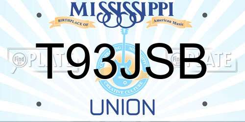 T93JSB Mississippi License Plate
