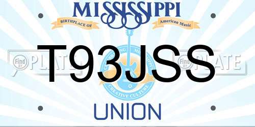 T93JSS Mississippi License Plate