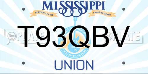 T93QBV Mississippi License Plate