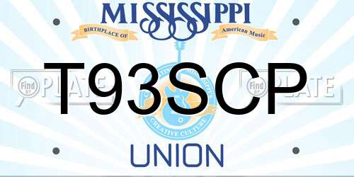 T93SCP Mississippi License Plate