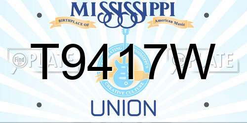 T9417W Mississippi License Plate