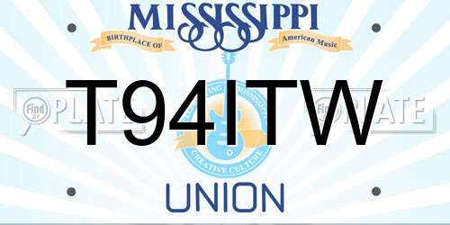 T94ITW Mississippi License Plate