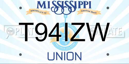 T94IZW Mississippi License Plate