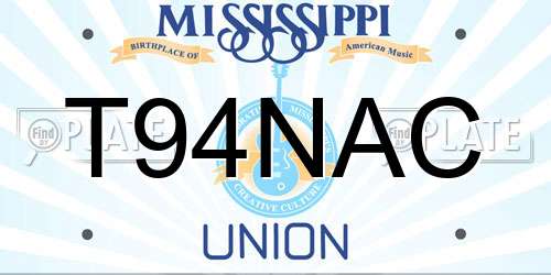 T94NAC Mississippi License Plate