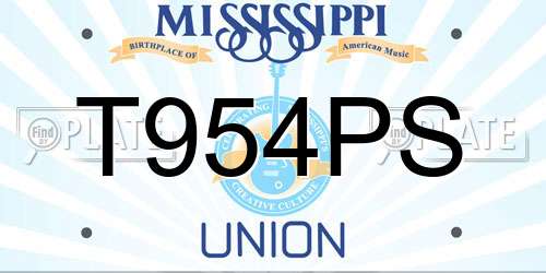 T954PS Mississippi License Plate