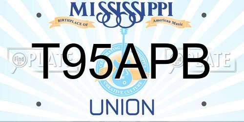T95APB Mississippi License Plate