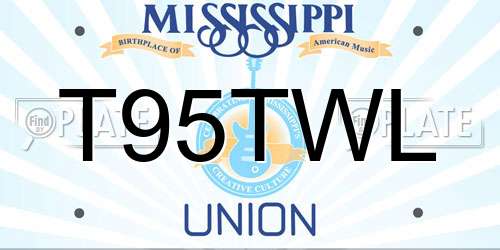 T95TWL Mississippi License Plate