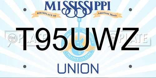 T95UWZ Mississippi License Plate