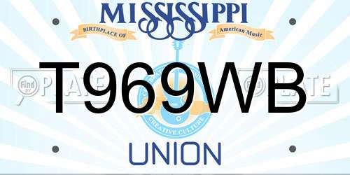 T969WB Mississippi License Plate